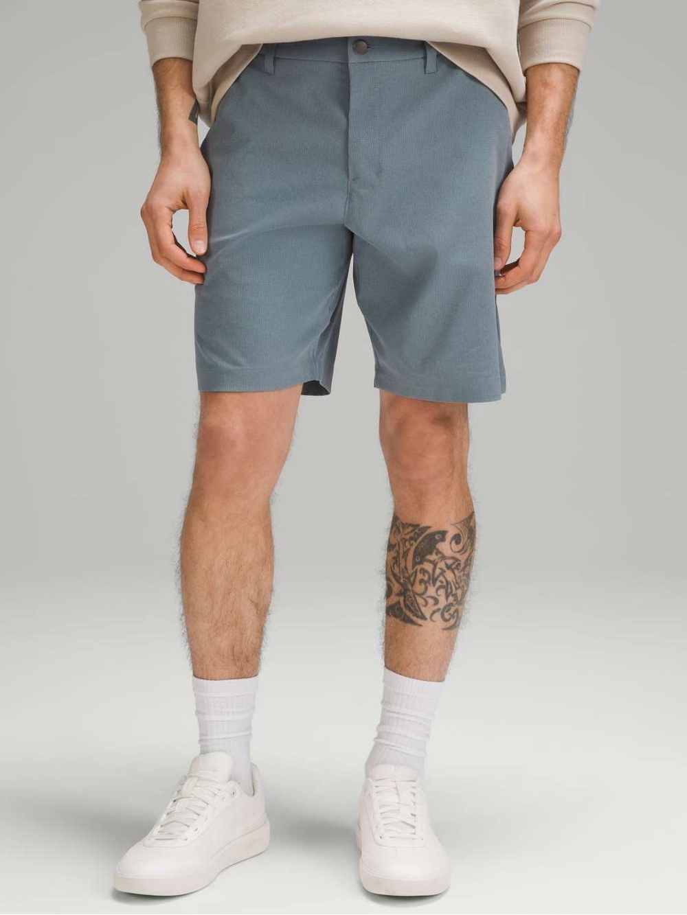 lululemon athletica Steel Blue Flat-Front Men's Shorts Size 33